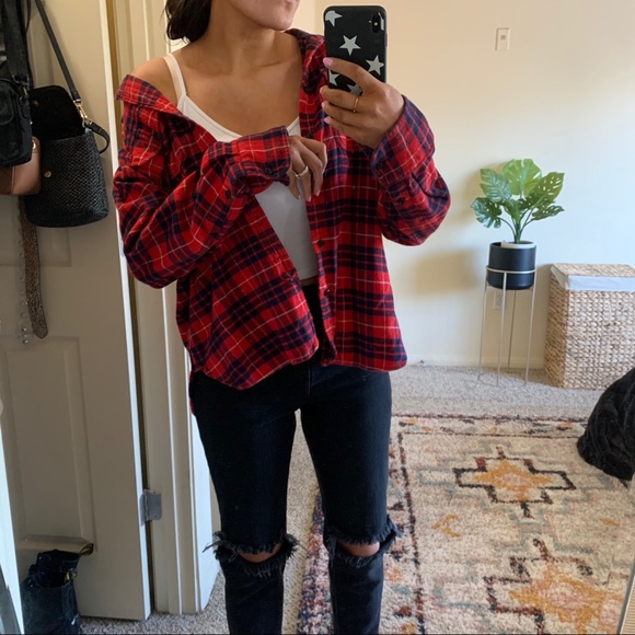 Madewell Tops - Madewell red and blue plaid flannel